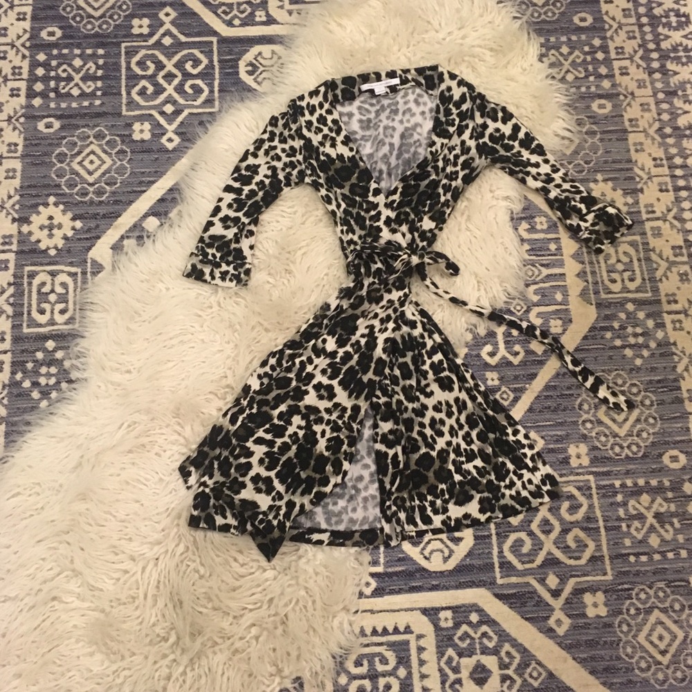Classic leopard print wrap dress